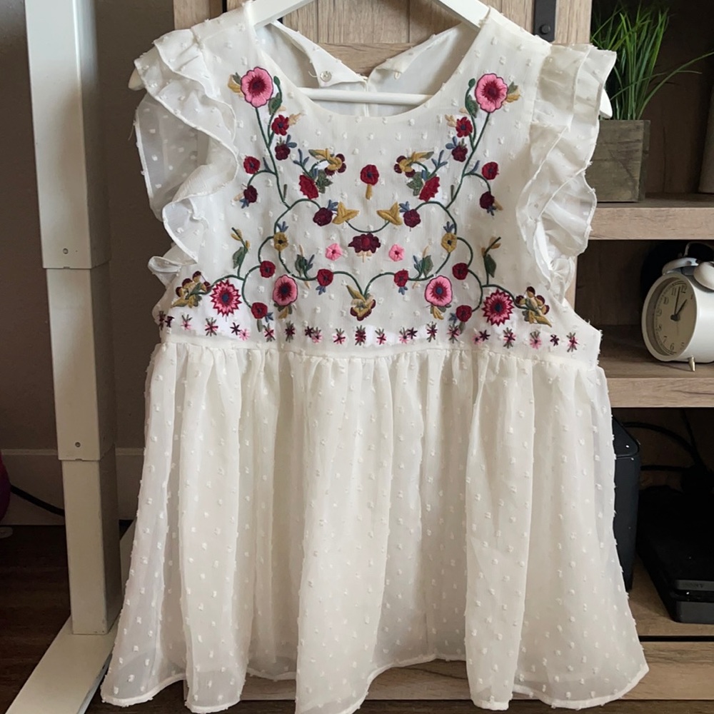 Embroided white blouse
